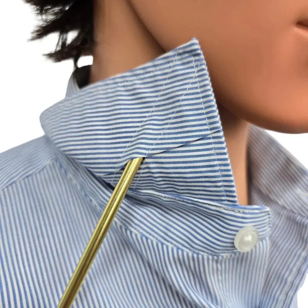 J. Crew Ludlow Dress Shirt Slim Fit Men 16.5 36 Stretch Blue White Striped